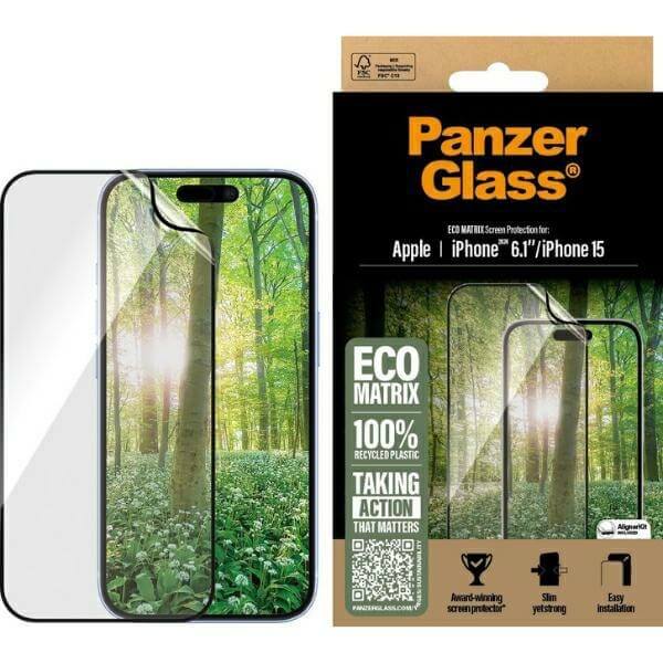 PanzerGlass iPhone 16 Eco Matrix Ultra - Wide Fit Προστατευτική Mεμβράνη Οθόνης - Διάφανη / Black