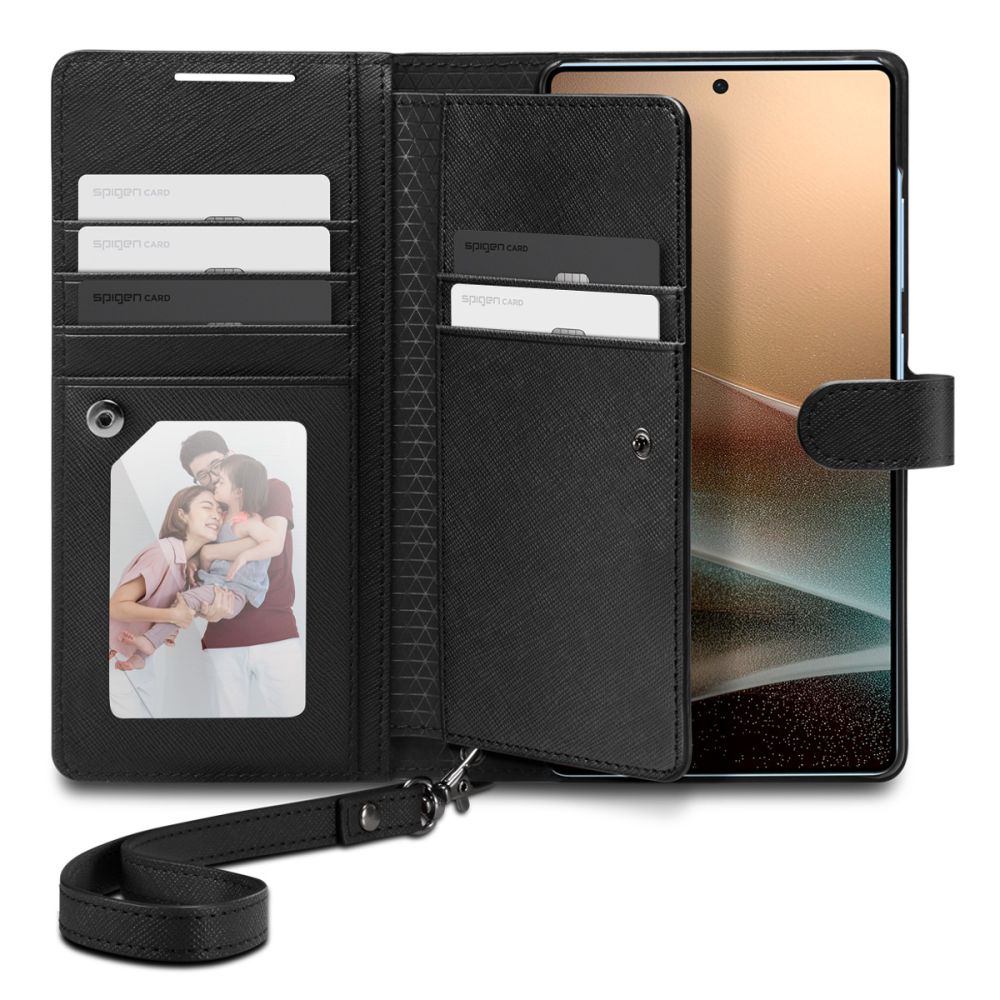 Spigen Samsung Galaxy S25 Ultra Wallet S Θήκη Πορτοφόλι από Δερματίνη - Black