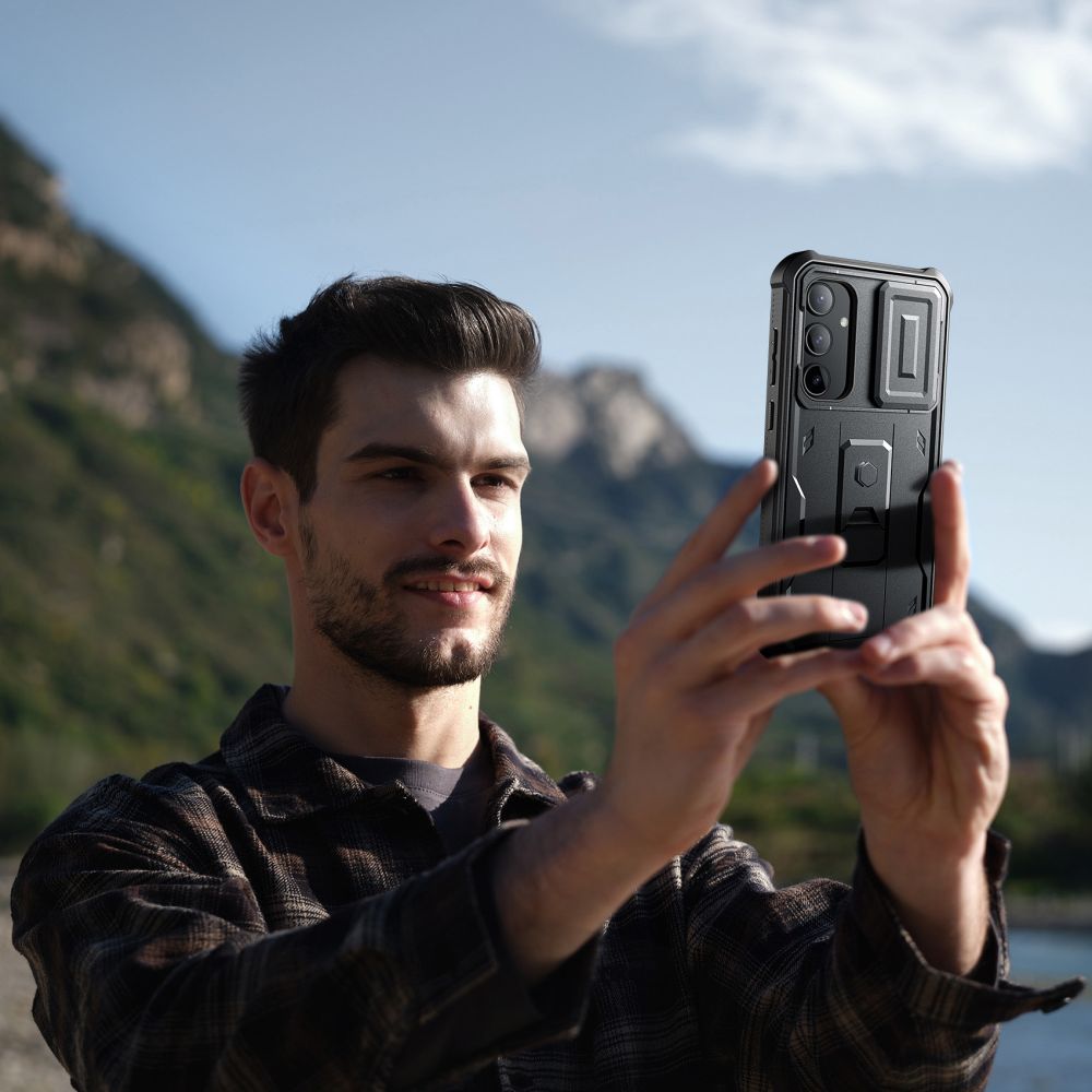 Tech - Protect Samsung Galaxy A35 5G Kevlar Cam+ Θήκη 360 Full Body με Προστασία για την Οθόνη και την Κάμερα και Stand - Black
