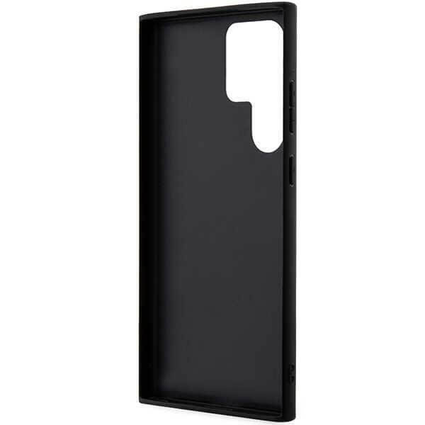 Karl Lagerfeld Samsung Galaxy S23 Ultra - Saffiano Mono Metal Logo Σκληρή Θήκη με Επένδυση Συνθετικού Δέρματος και Πλαίσιο Σιλικόνης - Black - KLHCS23LSAKLHPK