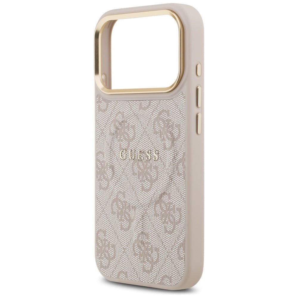 Guess iPhone 17 Pro - 4G PU Classic Logo MagSafe - Σκληρή Θήκη με Πλαίσιο Σιλικόνης και Επένδυση Οικολογικού Δέρματος - Pink - GUHMP17LP4MSEGCP