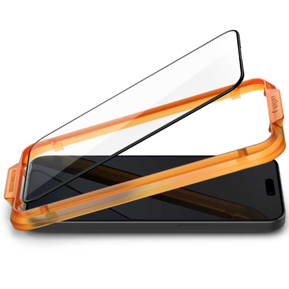 Spigen iPhone 15 Pro Max FC AlignMaster 2.5D Full Screen Case Friendly Tempered Glass Αντιχαρακτικό Γυαλί Οθόνης 9H - 2 Τεμάχια - Black