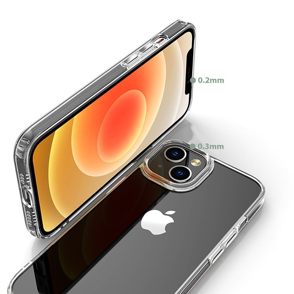 Tech - Protect iPhone 14 Pro Flexair Hybrid Σκληρή Θήκη με Πλαίσιο Σιλικόνης - Διάφανη
