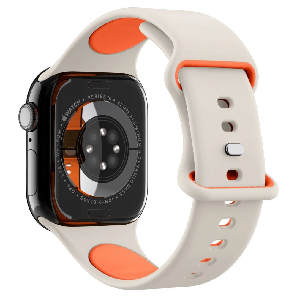Spigen Λουράκι Apple Watch 8/9/10/11 - SE (1/2/3) - 40/41/42mm Nano Pop Σιλικόνης - Orange / Beige