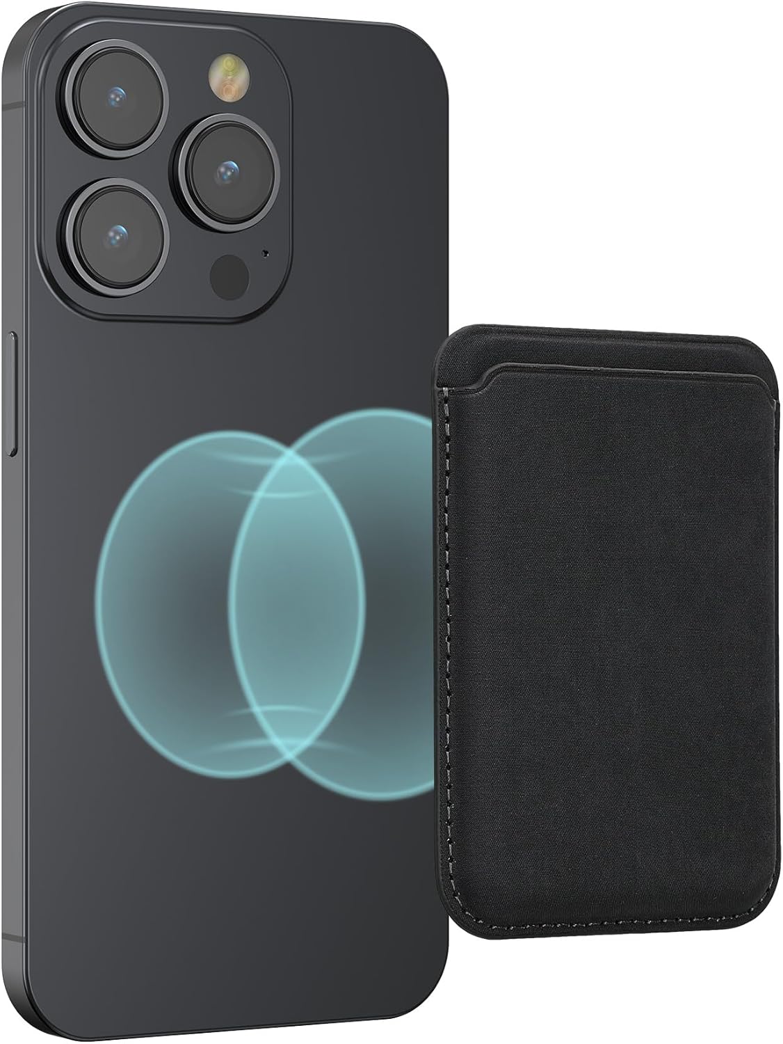 KW iPhone Μαγνητική Θήκη για Πιστωτικές Κάρτες από Συνθετικό Δέρμα - Black