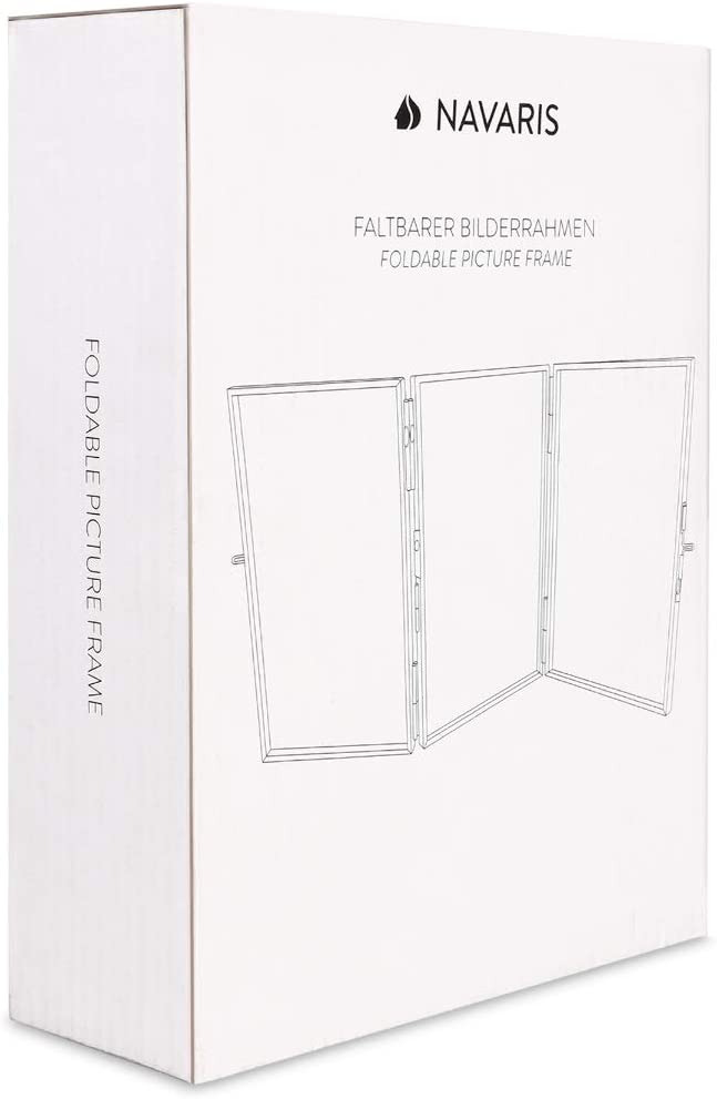 Navaris Αναδιπλούμενη Τριπλή Κορνίζα για Φωτογραφίες 15x10cm - Μέγεθος S - Gold - 50576.1.21