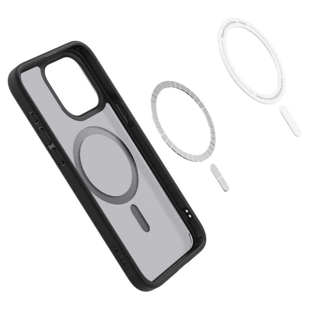 Spigen iPhone 15 Pro Max Ultra Hybrid Mag Σκληρή Θήκη με Πλαίσιο Σιλικόνης Και MagSafe - Frost Black
