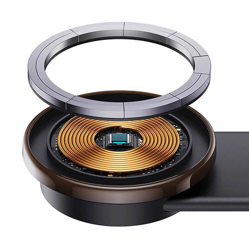 Baseus C02 Pro Μαγνητική Βάση Αυτοκινήτου για το Ταμπλό 15W με Ασύρματη Φόρτιση MagSafe - Black