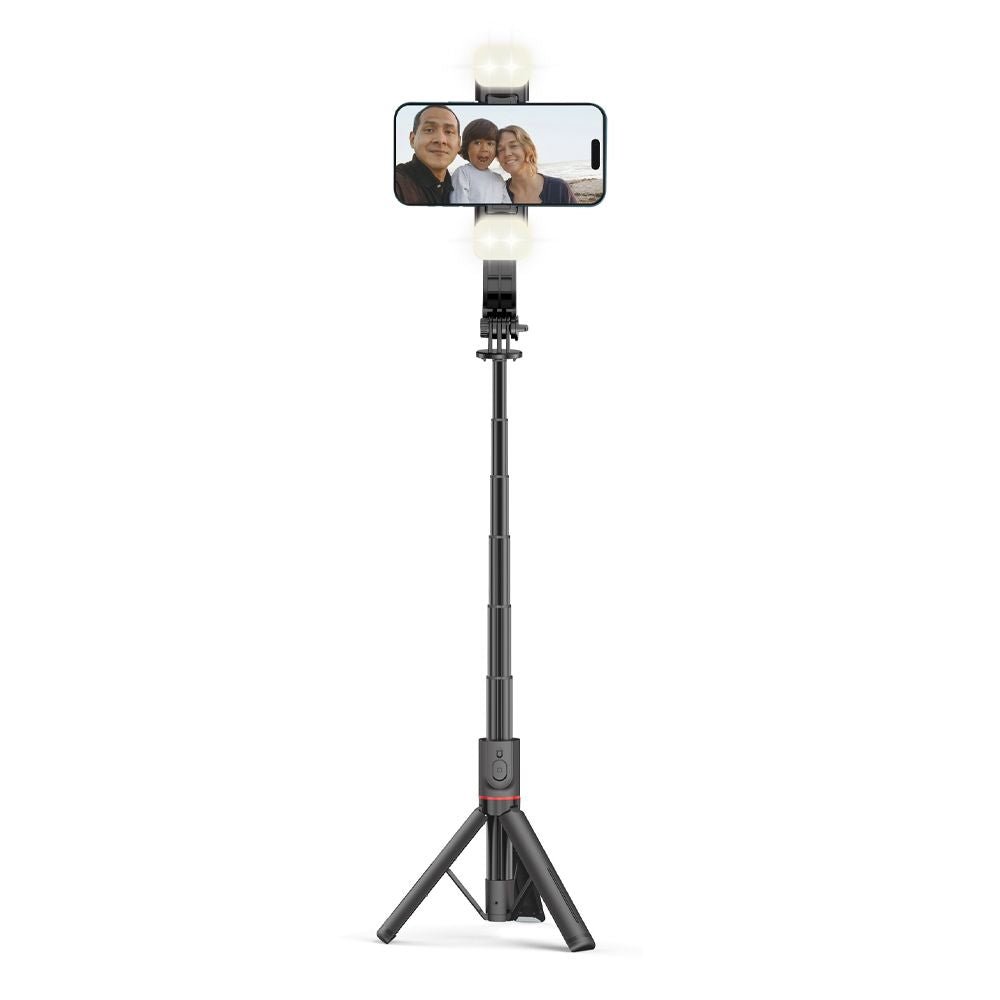 Tech - Protect L05S Ασύρματο Selfie Stick Τρίποδο με Τηλεχειριστήριο Bluetooth και Ενσωματωμένη Λάμπα LED - Black