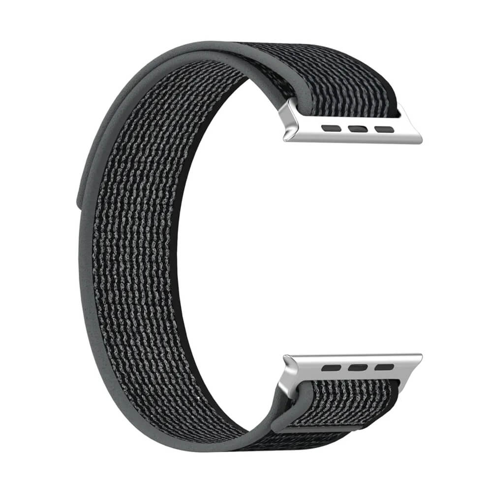 Techsuit Λουράκι Apple Watch 4/5/6/7/8/9/10/11 - SE (1/2/3) - ULTRA (1/2/3) - 44/45/46/49mm Watchband W039 Nylon - Black / Gray