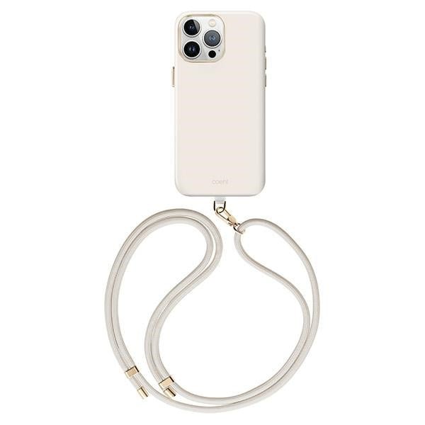Uniq iPhone 15 Pro Max Coehl Creme Σκληρή Θήκη MagSafe με Πλαίσιο Σιλικόνης και Λουράκι - Ivory