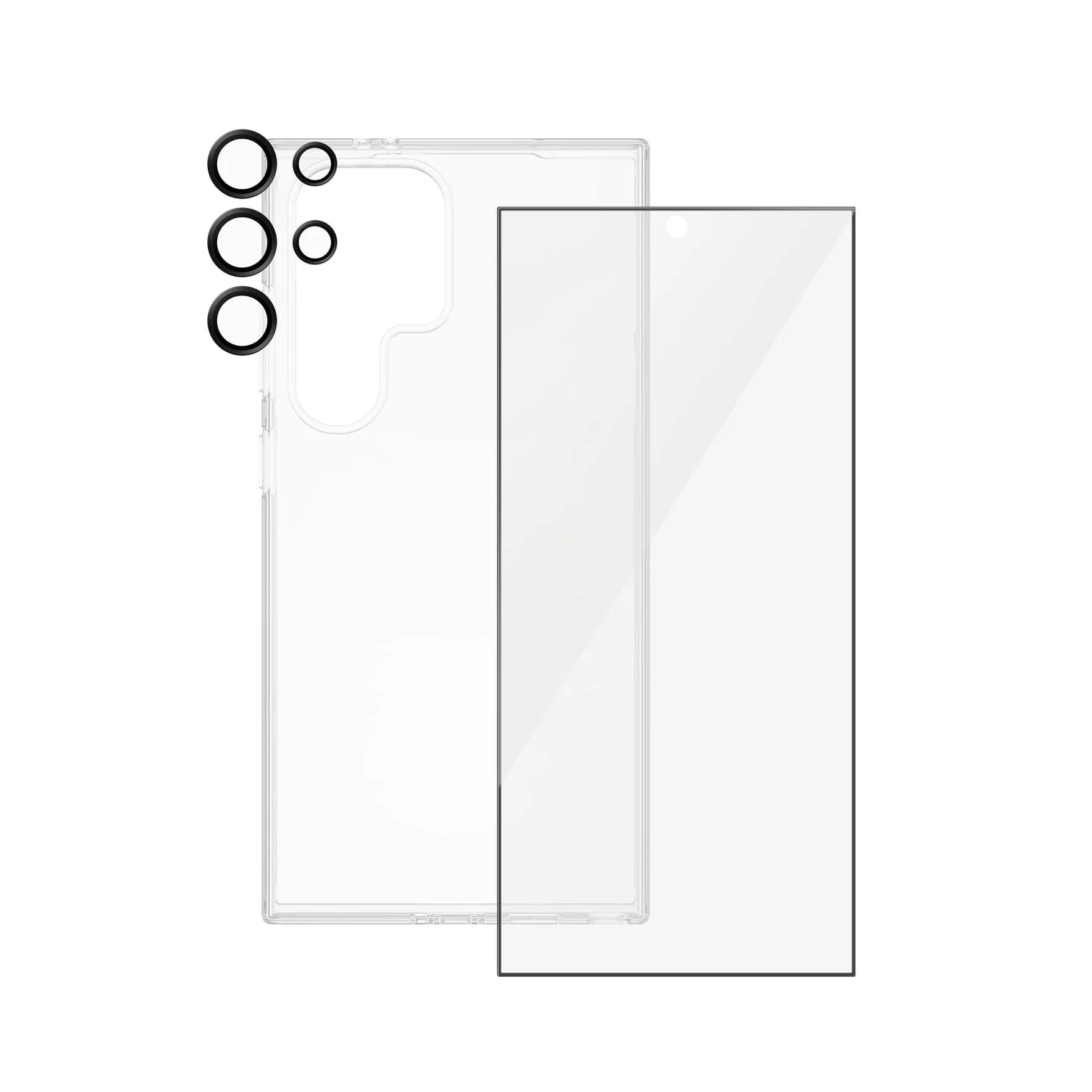 Safe by PanzerGlass Samsung Galaxy S24 Ultra - 3 - in - 1 Bundle Set - Σετ με 1 Αντιχαρακτικό Γυαλί Οθόνης, 1 Αντιχαρακτικό Γυαλί για την Κάμερα και 1 Θήκη Σιλικόνης - Clear