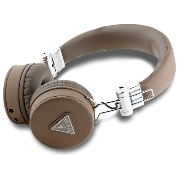 Guess Over - Ear Grained Classic Round Shape - Ασύρματα Bluetooth Ακουστικά - Brown