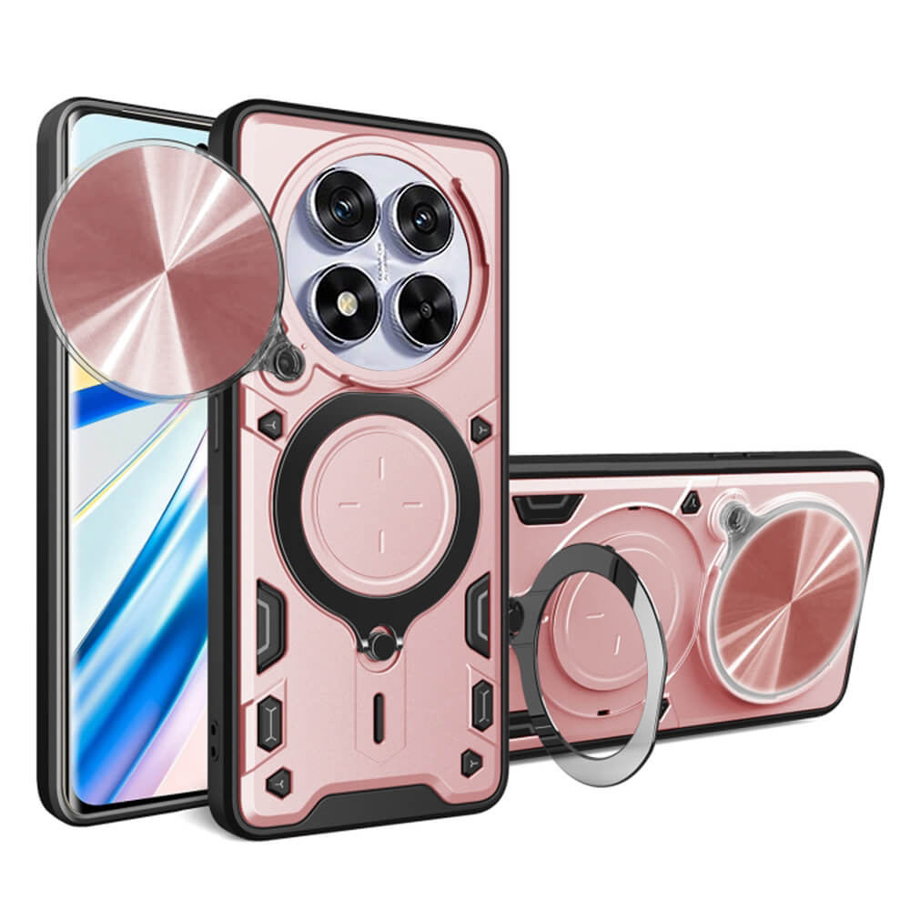 Techsuit Xiaomi Redmi Note 14 Pro 5G / Poco X7 - CamGuard Pro - Σκληρή Θήκη με Προστασία Καμερών και Δαχτυλίδι Συγκράτησης - Rose Gold