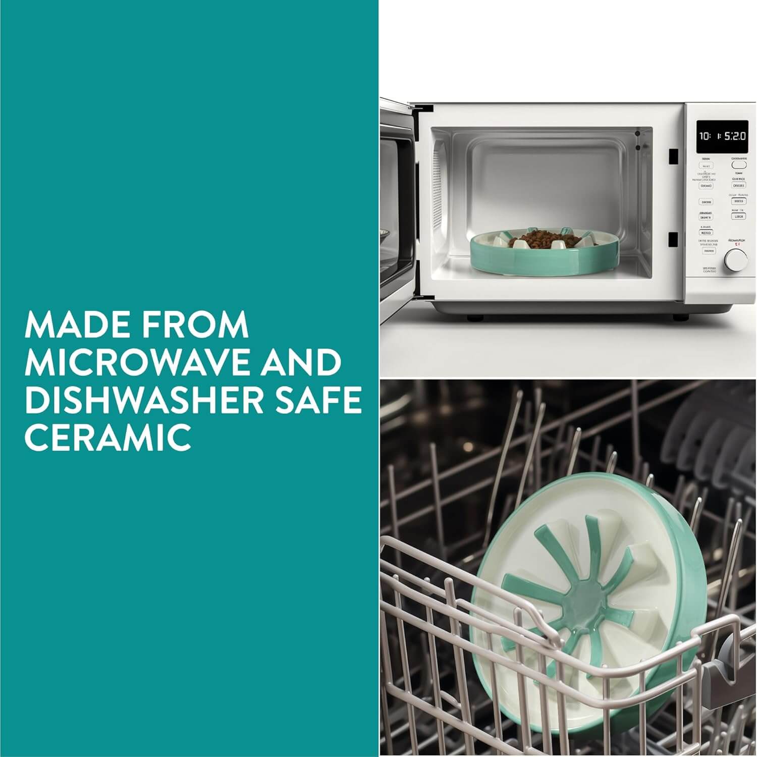 Navaris Κεραμικό Μπολ Φαγητού Αργής Κατάποσης για Κατοικίδια - Blue