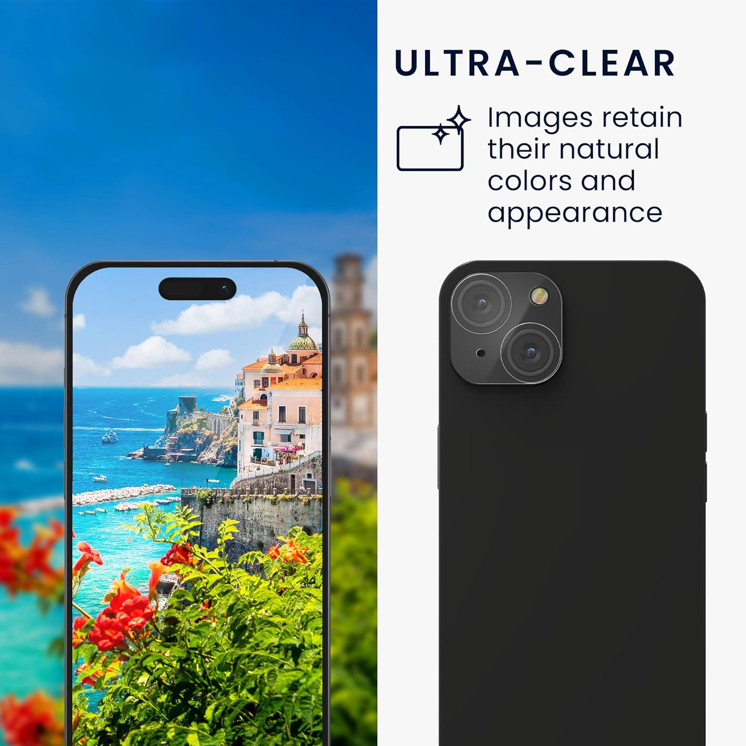 KW iPhone 15 Plus Real Glass Αντιχαρακτικό Γυαλί για την Κάμερα - 2 Τεμάχια - Διάφανα - 62002.1