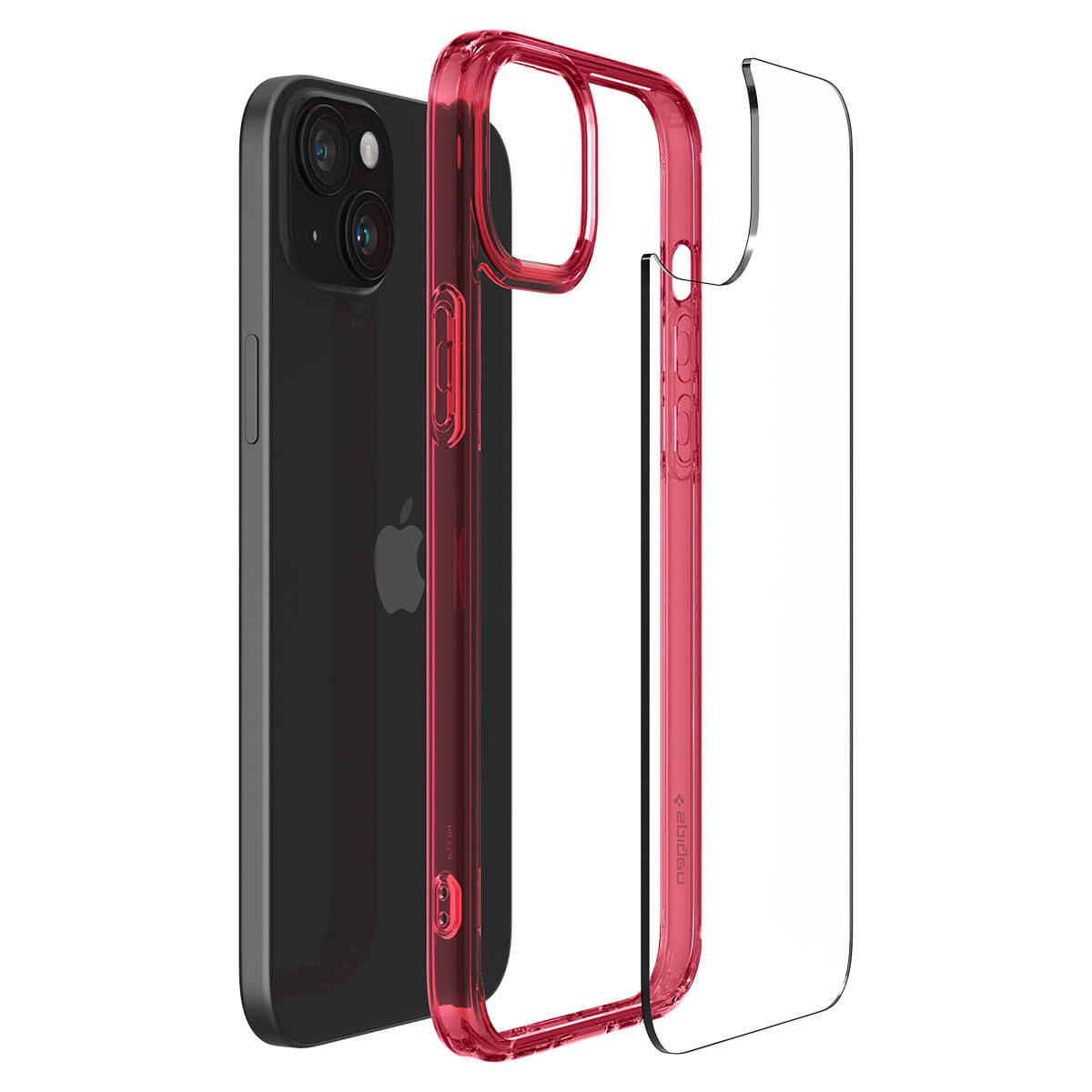 Spigen iPhone 15 Plus - Ultra Hybrid Σκληρή Θήκη με Πλαίσιο Σιλικόνης - Red Crystal