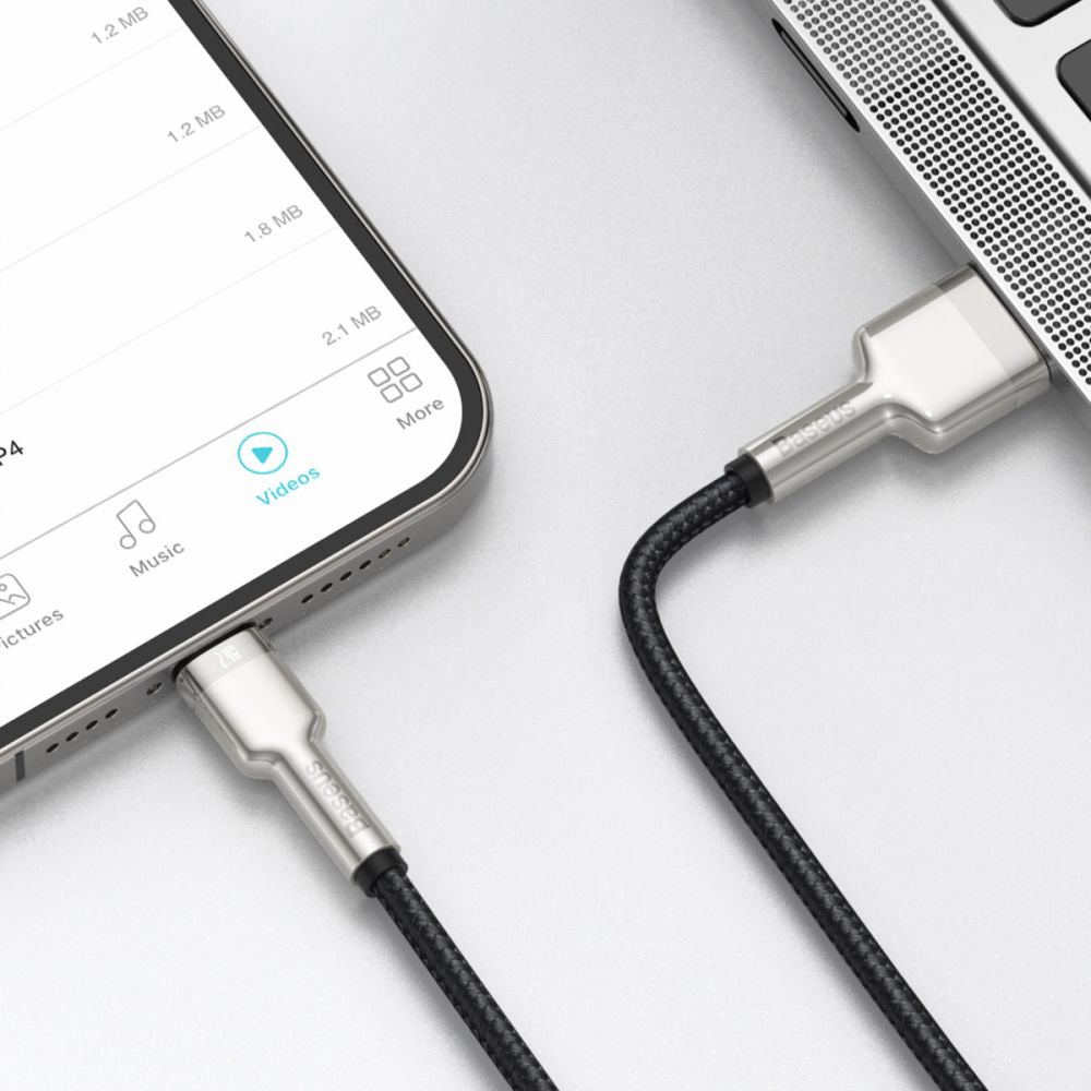 Baseus Cafule Metal Cable Lightning 2.4A - Καλώδιο Δεδομένων και Φόρτισης Lightning 2M - Black / Gold - CALJK - B01