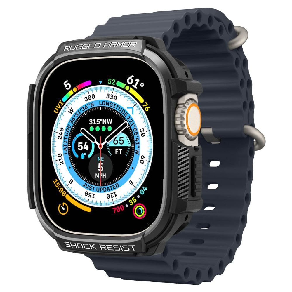 Spigen Θήκη Apple Watch Ultra (1/2/3) - 49mm Rugged Armor - Matte Black