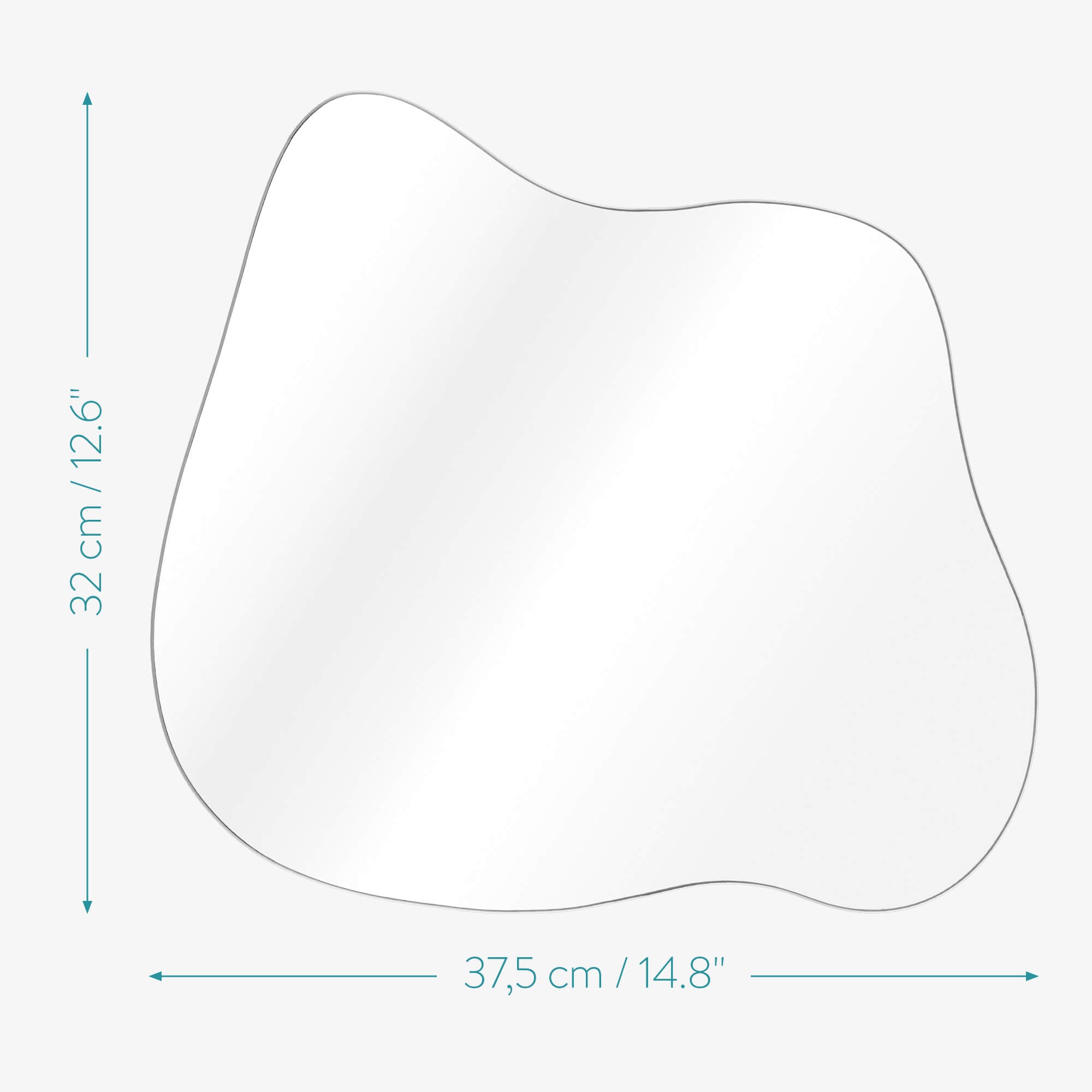 Navaris Γυάλινος Καθρέπτης Τοίχου - 37,5 x 32 x 0,4 cm - Silver - 54705.02