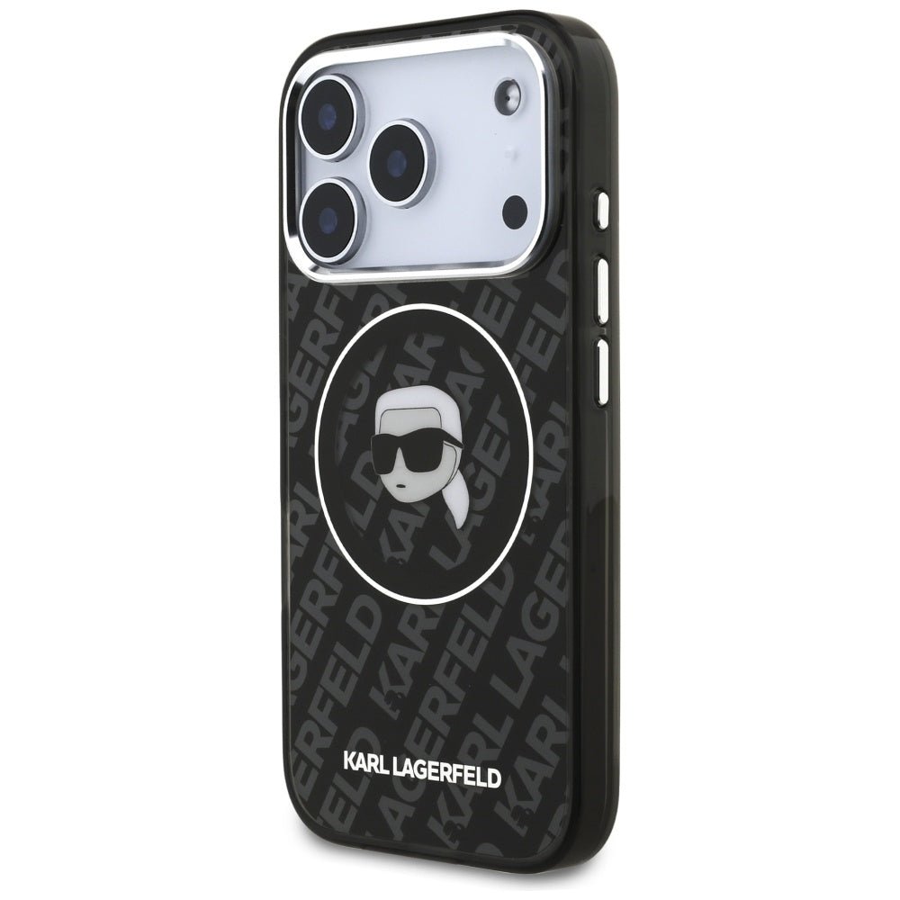 Karl Lagerfeld iPhone 17 Pro - IML Karl Head Logo MagSafe - Σκληρή Θήκη με Πλαίσιο Σιλικόνης - Black - KLHMP17LHMKBKHOK