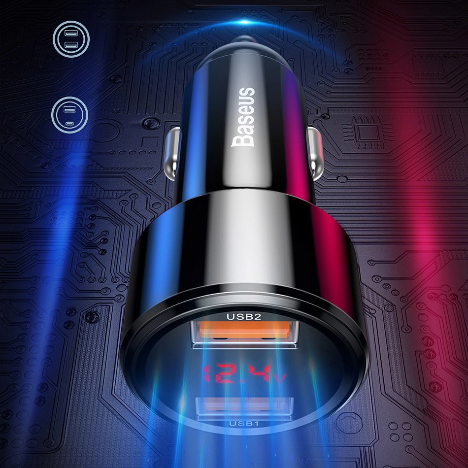 Baseus Magic Series PPS 45W 6A Φορτιστής Αυτοκινήτου Γρήγορης Φόρτισης με 2 Θύρες USB - Black - CCMLC20A - 01