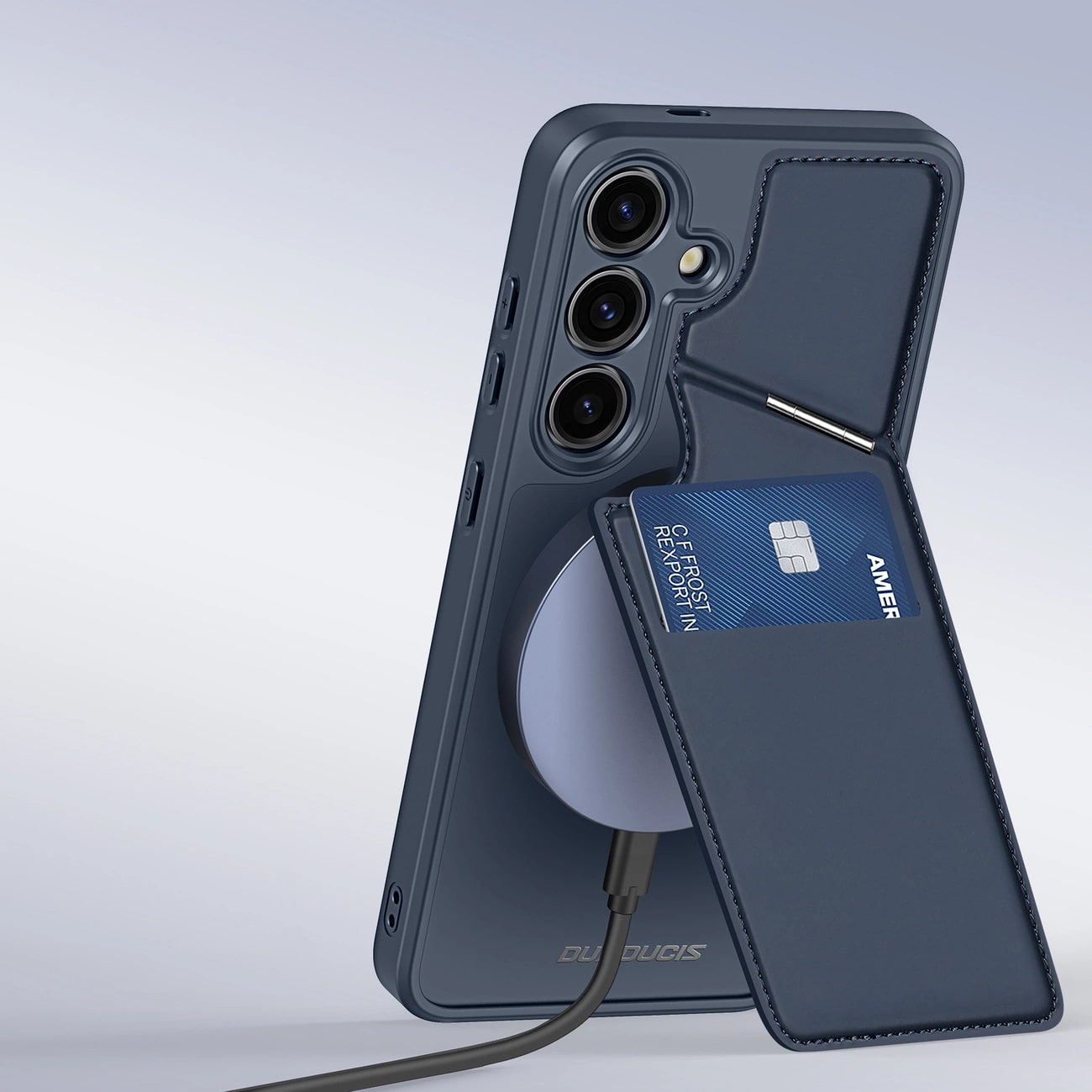 Dux Ducis Samsung Galaxy S24 Rafi II Mag Anti - RFID Θήκη με Υποδοχή για Κάρτες / Stand και MagSafe - Blue