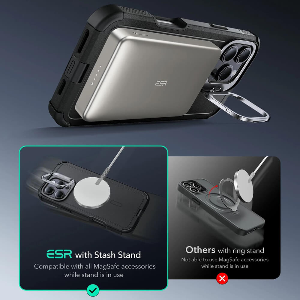 ESR iPhone 16 Pro Max Cyber Armor Kickstand Σκληρή Θήκη με Stand και MagSafe - Grey