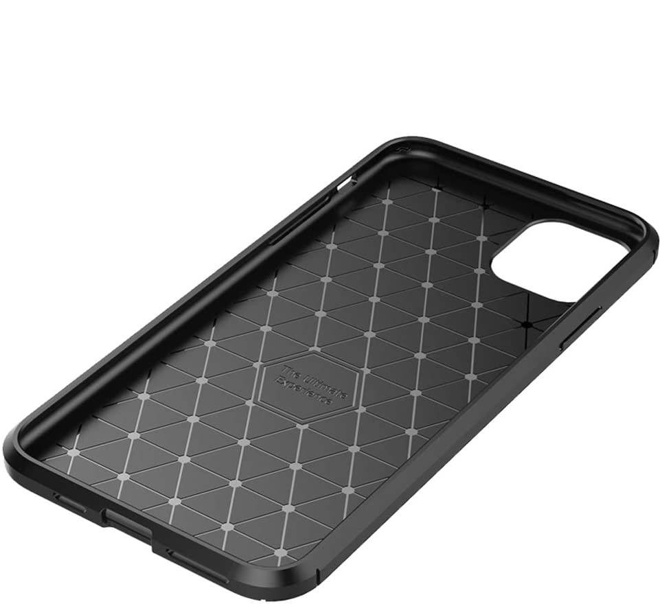 OEM iPhone 12 / iPhone 12 Pro Θήκη Σιλικόνης TPU Beatles Carbon Fiber - Black