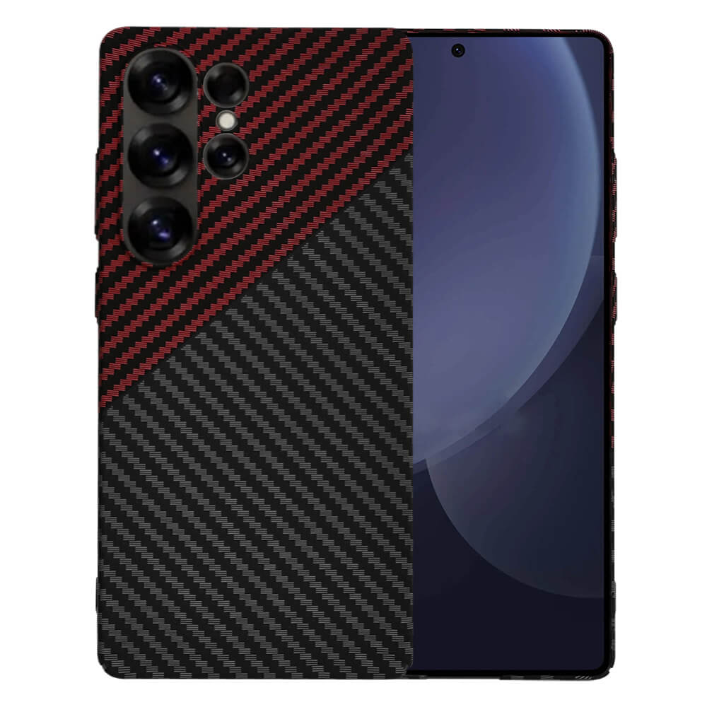 Techsuit Samsung Galaxy S25 Ultra Σκληρή Θήκη Carbonite FiberShell - Red Vortex