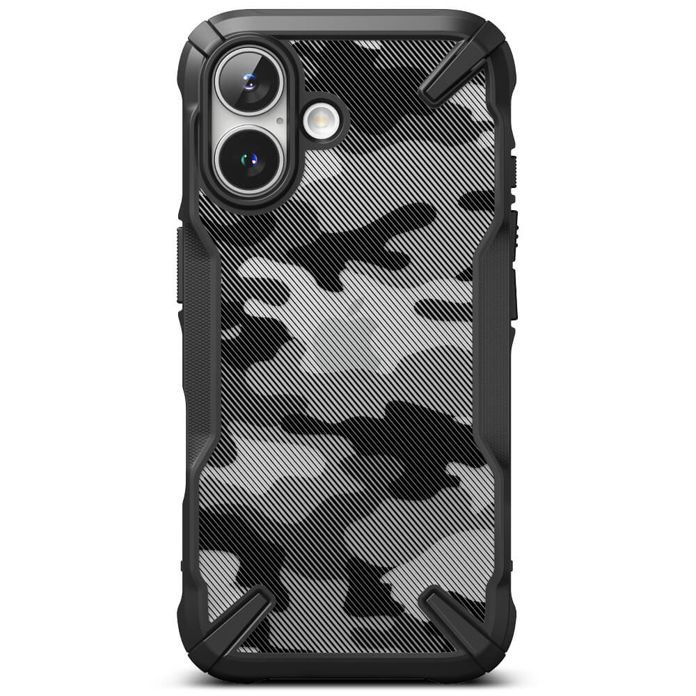 Ringke iPhone 16 Plus Fusion X Σκληρή Θήκη με Πλαίσιο Σιλικόνης - Camo Black