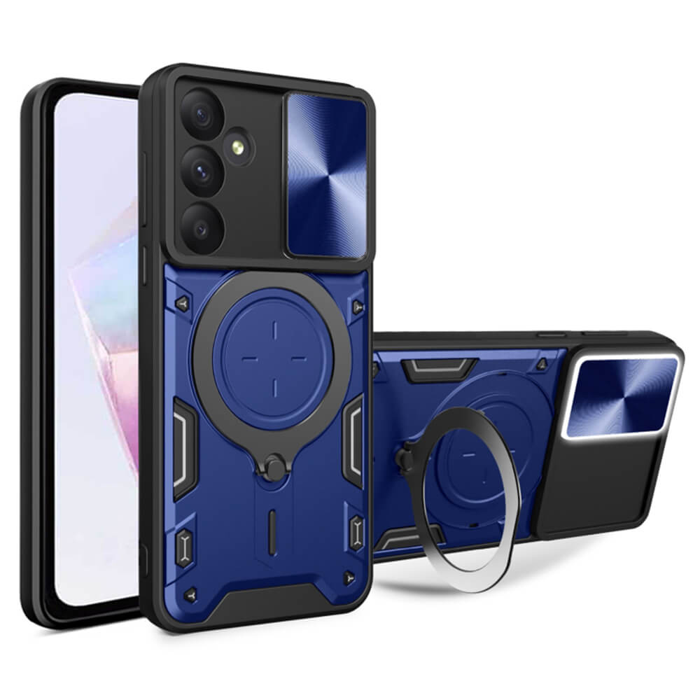 Techsuit Samsung Galaxy A36 5G - CamGuard Pro - Σκληρή Θήκη με Προστασία Καμερών και Δαχτυλίδι Συγκράτησης - Blue