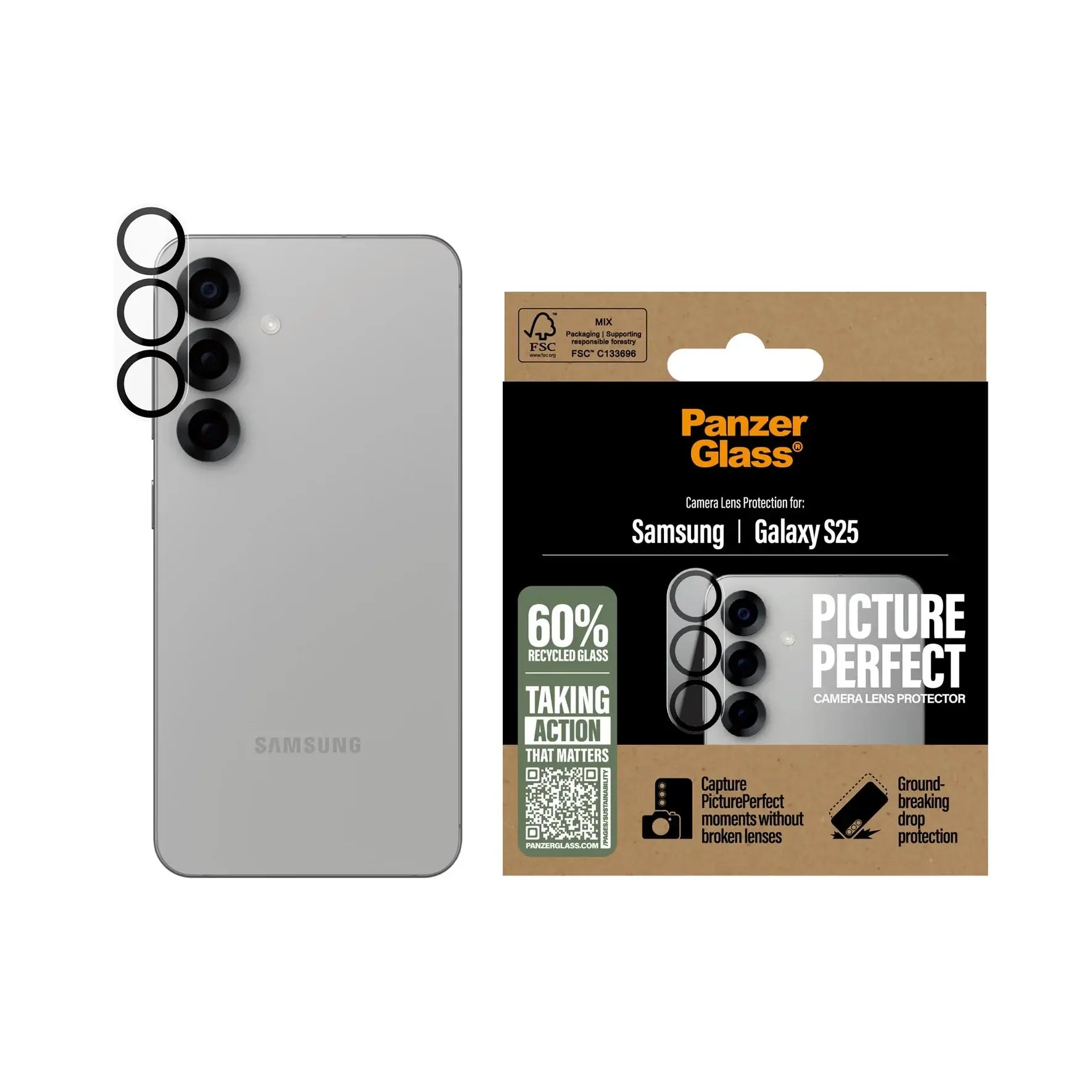 PanzerGlass Samsung Galaxy S25 Picture Perfect Αντιχαρακτικό Γυαλί για την Κάμερα - Διάφανο