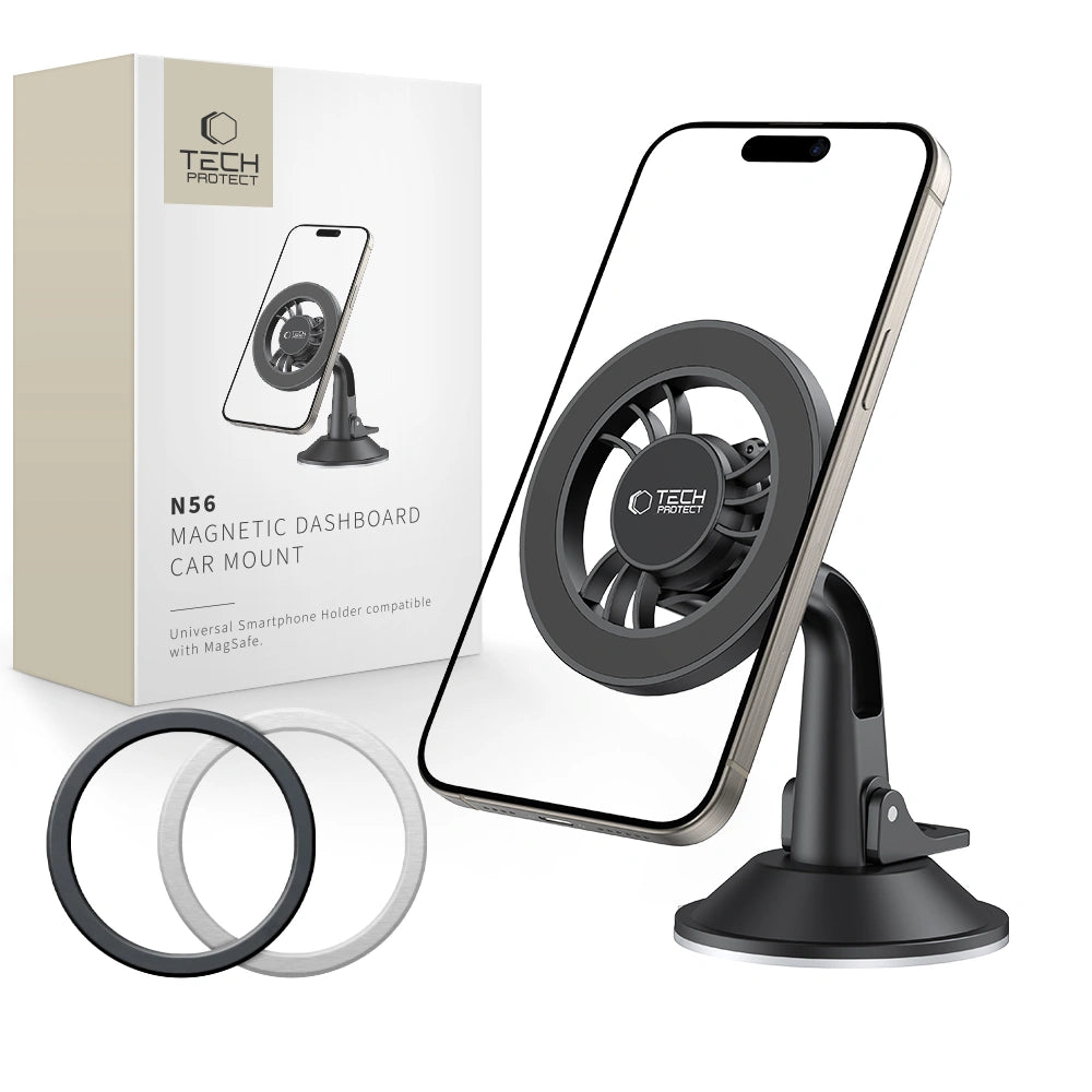 Tech - Protect N56 SHRT Μαγνητική MagSafe Βάση Αυτοκινήτου για το Ταμπλό και το Παρμπρίζ - Black