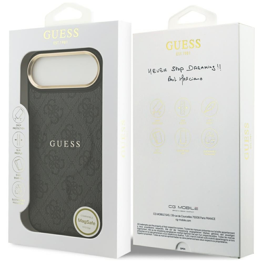 Guess iPhone Air - 4G PU Classic Logo MagSafe - Σκληρή Θήκη με Πλαίσιο Σιλικόνης και Επένδυση Οικολογικού Δέρματος - Black - GUHMP17MP4MSEGCK