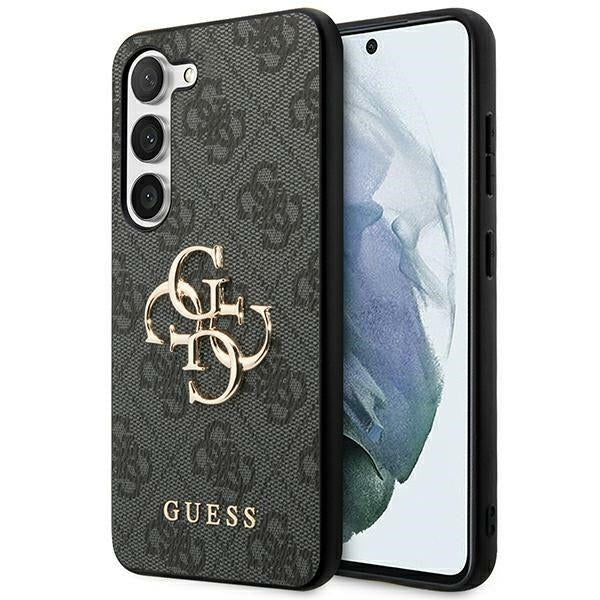 Guess Samsung Galaxy A55 5G - 4G Big Metal Logo - Θήκη με Επένδυση Συνθετικού Δέρματος - Black - GUHCSA554GMGGR