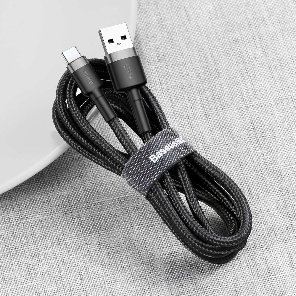 Baseus Cafule Cable Type - C QC 3.0 3A - Καλώδιο Γρήγορης Φόρτισης Type - C 0,5M - Black / Grey - CATKLF - AG1