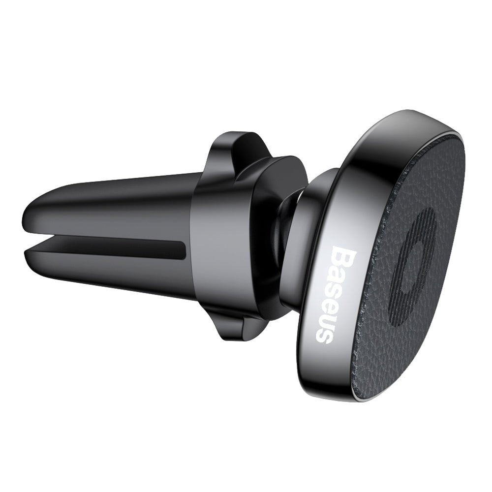 Baseus Privity Pro Air Vent Magnetic Car Mount Holder for Smartphones / iPhones - Μαγνητική Βάση Αυτοκινήτου Αεραγωγού με Δέρμα - Black - SUMQ - PR01