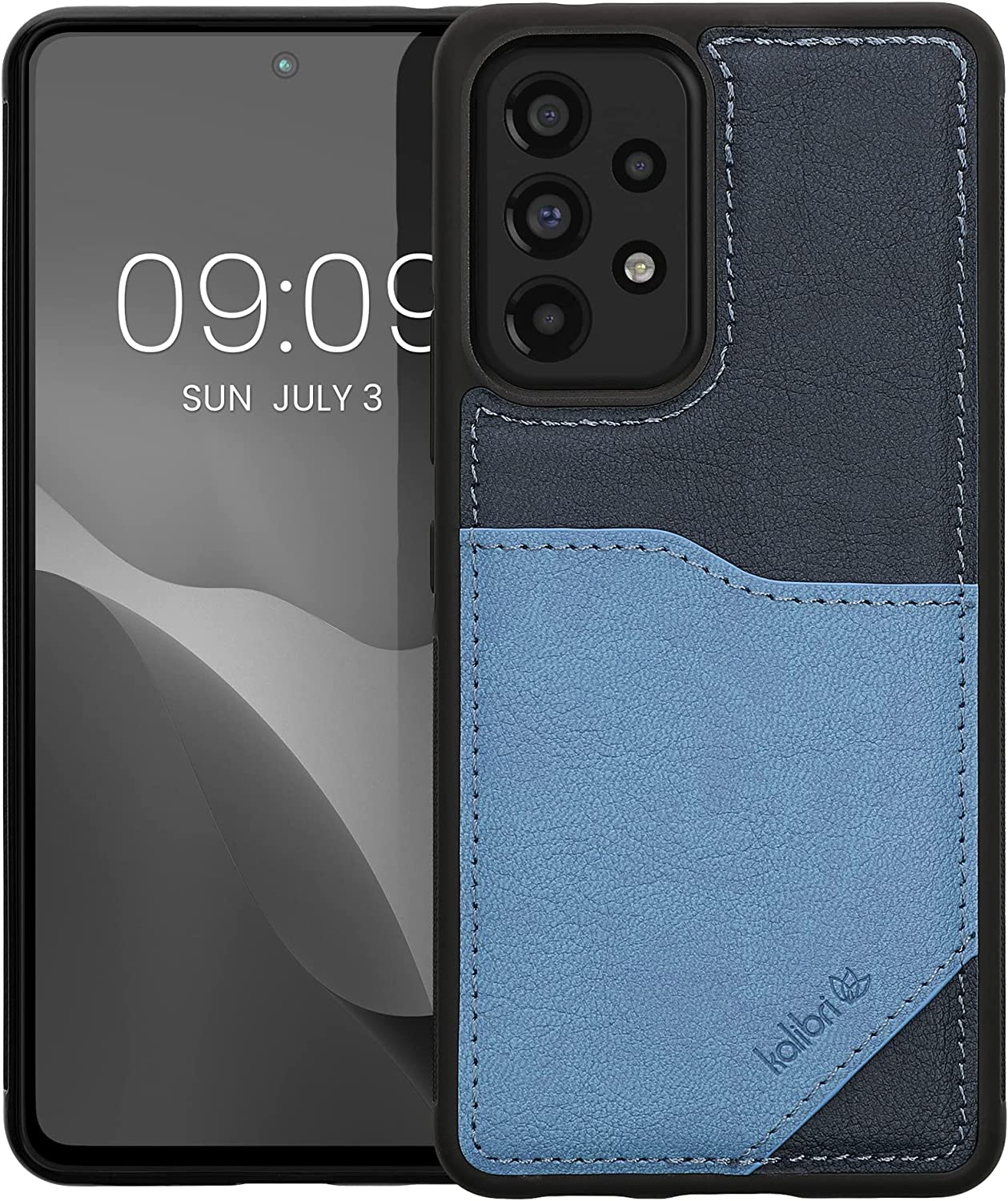 Kalibri Samsung Galaxy A53 5G Θήκη από Συνθετικό Δέρμα με Υποδοχή για Κάρτα - Dark Blue / Light Blue - 59489.17
