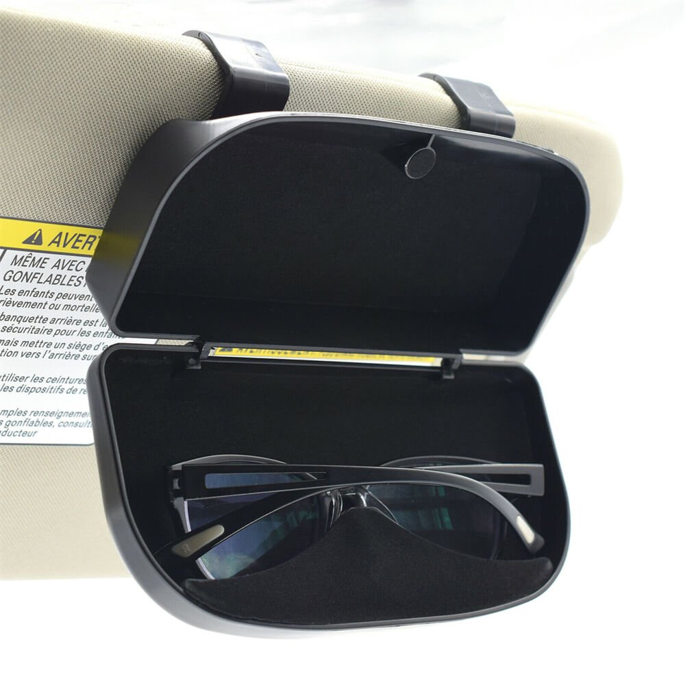 Techsuit Sun Visor Glasses Case with Easy Mount Clamp - Θήκη Γυαλιών για το Σκίαστρο - Black - CSV - V2