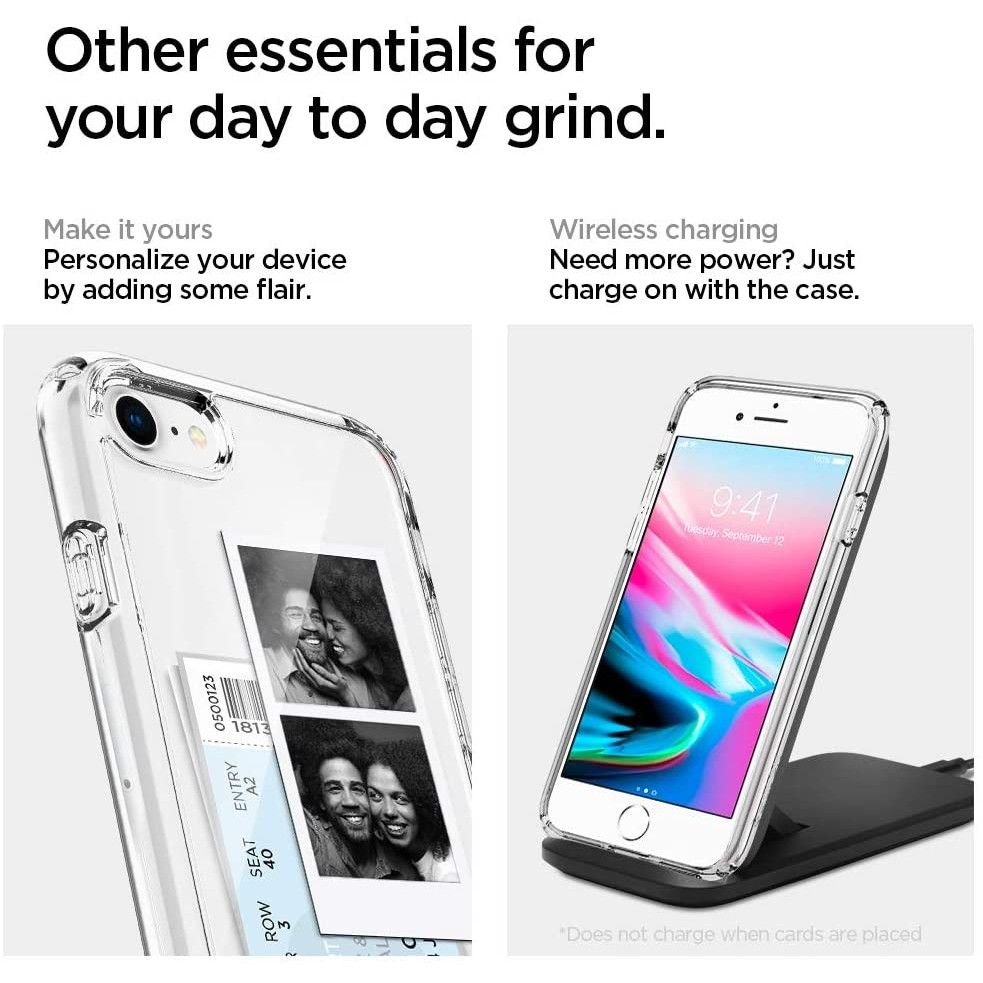 Spigen iPhone SE 2022 / SE 2020 / 7 / 8 Ultra Hybrid Σκληρή Θήκη με Πλαίσιο Σιλικόνης - Crystal Clear