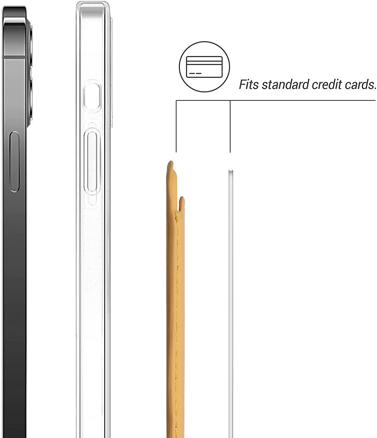 KW iPhone Θήκη από Συνθετικό Δέρμα για Πιστωτικές Κάρτες - Yellow - 54606.06