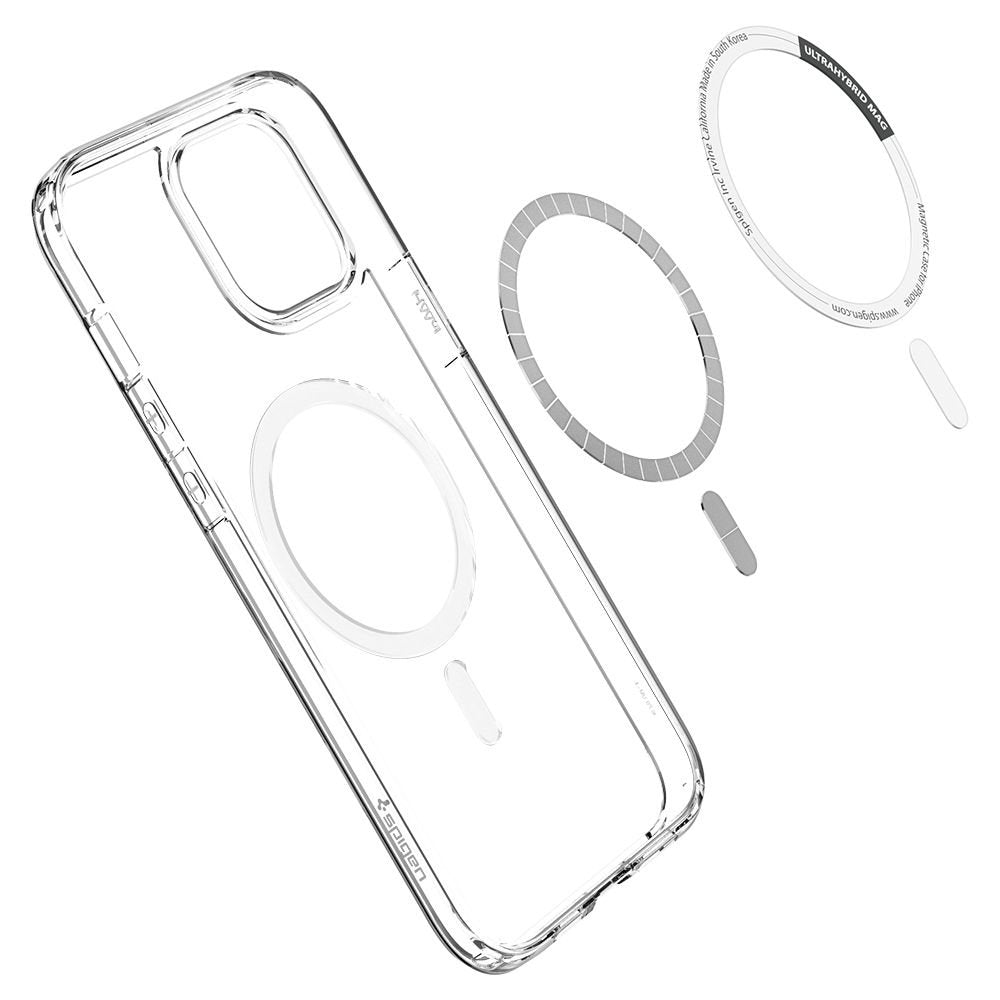 Spigen iPhone 12 / iPhone 12 Pro Ultra Hybrid Mag Σκληρή Θήκη με Πλαίσιο Σιλικόνης Και MagSafe - White / Διάφανη