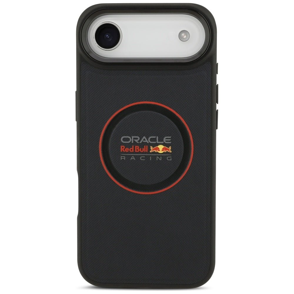Red Bull iPhone Air - Meshed Red Ring and Metal Buttons MagSafe - Σκληρή Θήκη με Επένδυση Οικολογικού Δέρματος - Navy - RBHMP17M24PUILVR