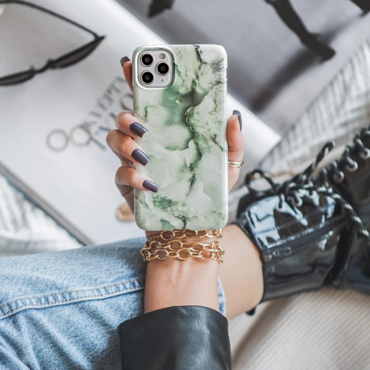 Burga iPhone 14 Plus Fashion Tough Σκληρή Θήκη - Pistachio Cheesecake