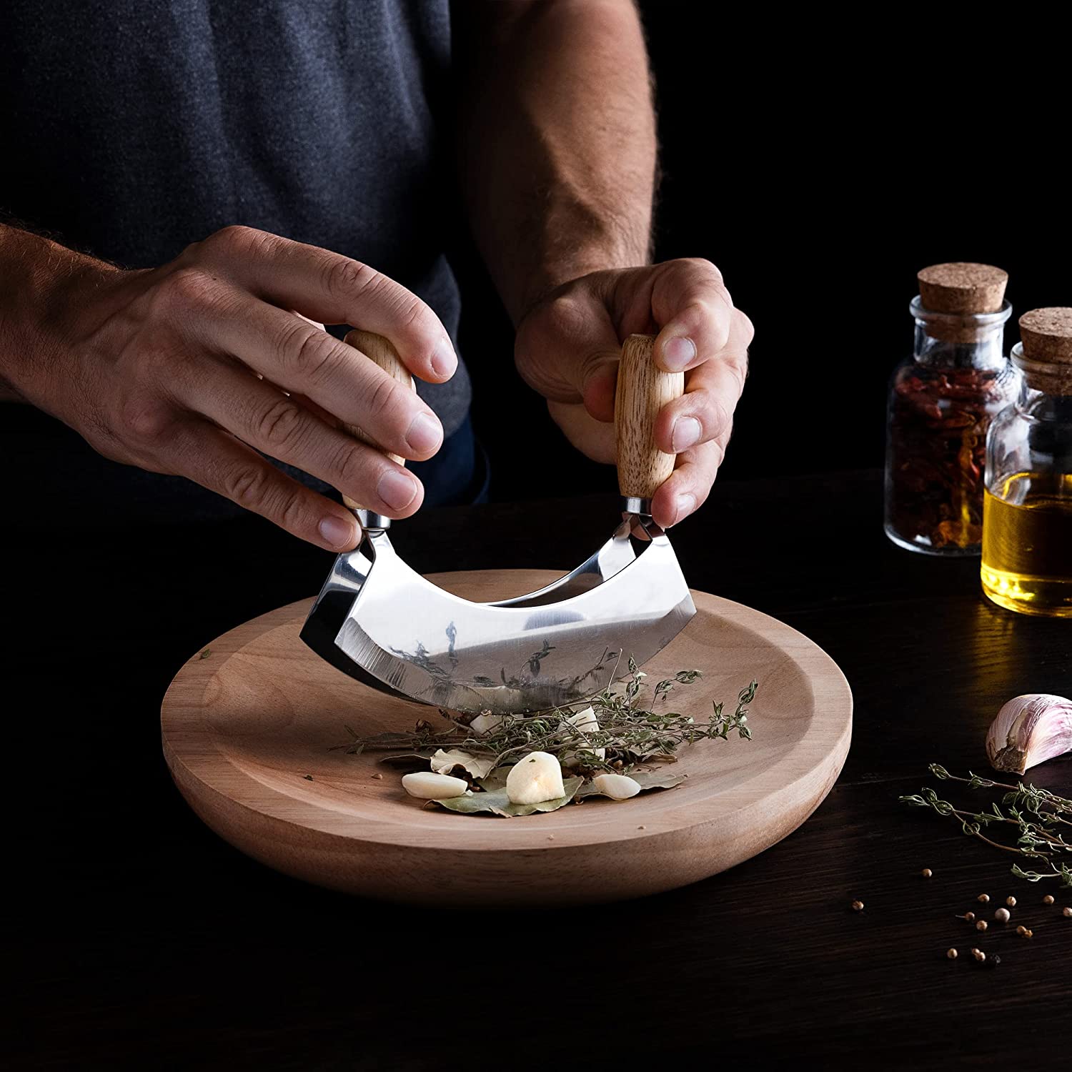 Navaris Ξύλινη Επιφάνεια Κοπής με Μαχαίρι - Light Brown - 52978.02