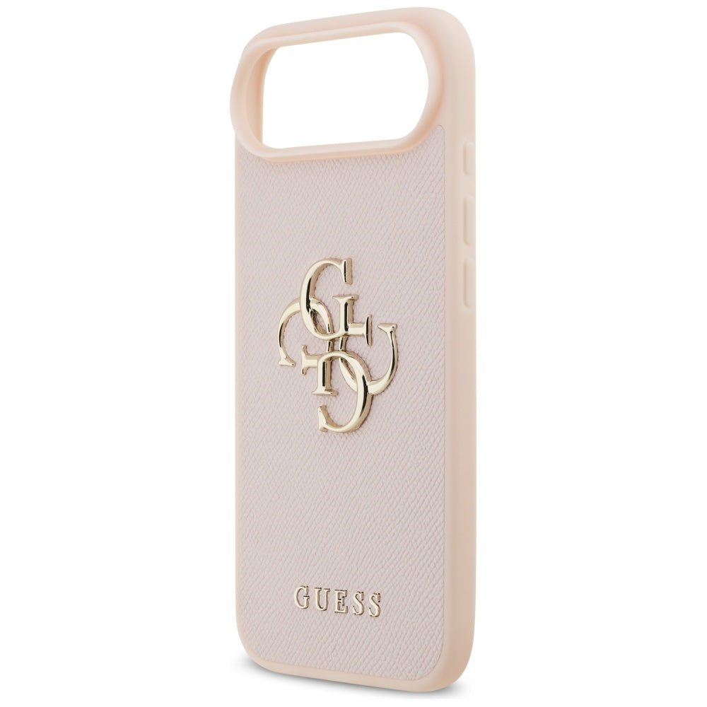 Guess iPhone Air - Grained Big 4G and Classic Logo - Σκληρή Θήκη με Επένδυση από Οικολογικό Δέρμα - Pink - GUHCP17MPGT4MBP
