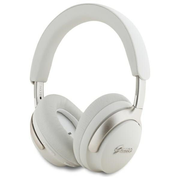 Guess Over - Ear Metal Script Logo - Ασύρματα Bluetooth Ακουστικά ANC - Beige