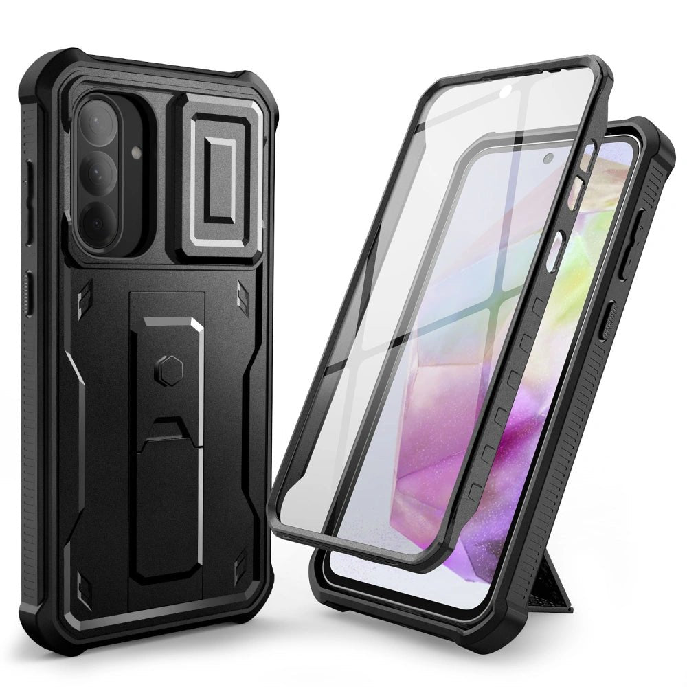 Tech - Protect Samsung Galaxy A36 5G Kevlar Cam+ Θήκη 360 Full Body με Προστασία για την Οθόνη και την Κάμερα και Stand - Black
