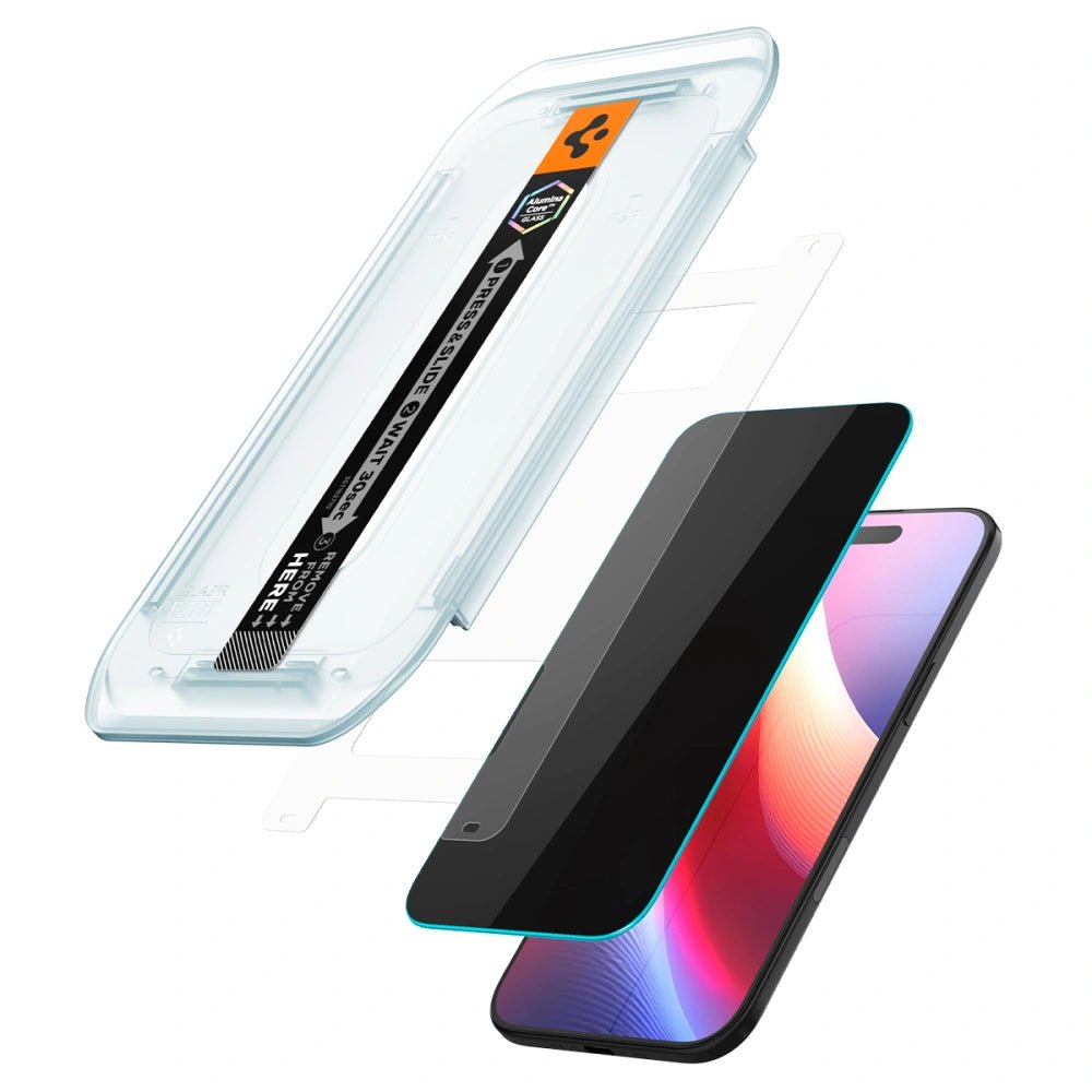 Spigen iPhone Air - Glas.TR EZ Fit - Privacy Αντιχαρακτικό Γυαλί Οθόνης - 2 Τεμάχια - Privacy - AGL09862